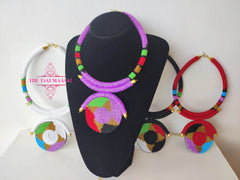 4 Bold Maasai Beaded Pendant Necklace