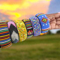 6 chunky maasai colorful bracelets