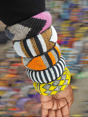 6 chunky maasai colorful bracelets