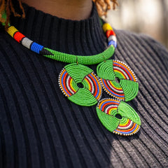 1 Traditional Maasai Color Bead Necklace – Kenyan Artisan Craft