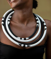 1 Black & white Kenyan Maasai Beaded Collar Necklace – Handcrafted Jewelry