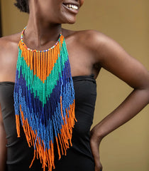 1 Colorful Maasai Beaded Collar Necklace – Handcrafted Jewelry