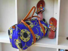 Elevate any wardrobe with our Ankara Tote & Beaded Sandals Bundle