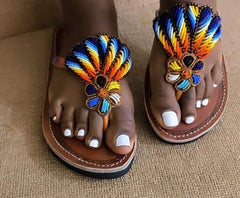Colorful Leather Sandals,Comfortable Handcrafted