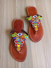 Premium Multicolor Beaded Maasai Leather Sandals
