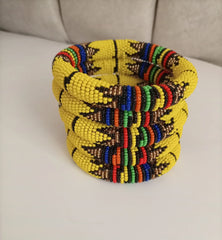 5 Yellow Colors Quality Maasai Bead Bangles