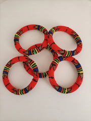 5 Red Colors Quality Maasai Bead Bangles