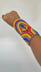 1 Leather beaded maasai cuff colorful bracelets