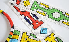 Tie Necklace with Beaded Frills