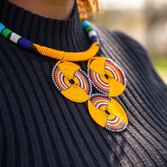 1 Traditional Maasai Color Bead Necklace – Kenyan Artisan Craft