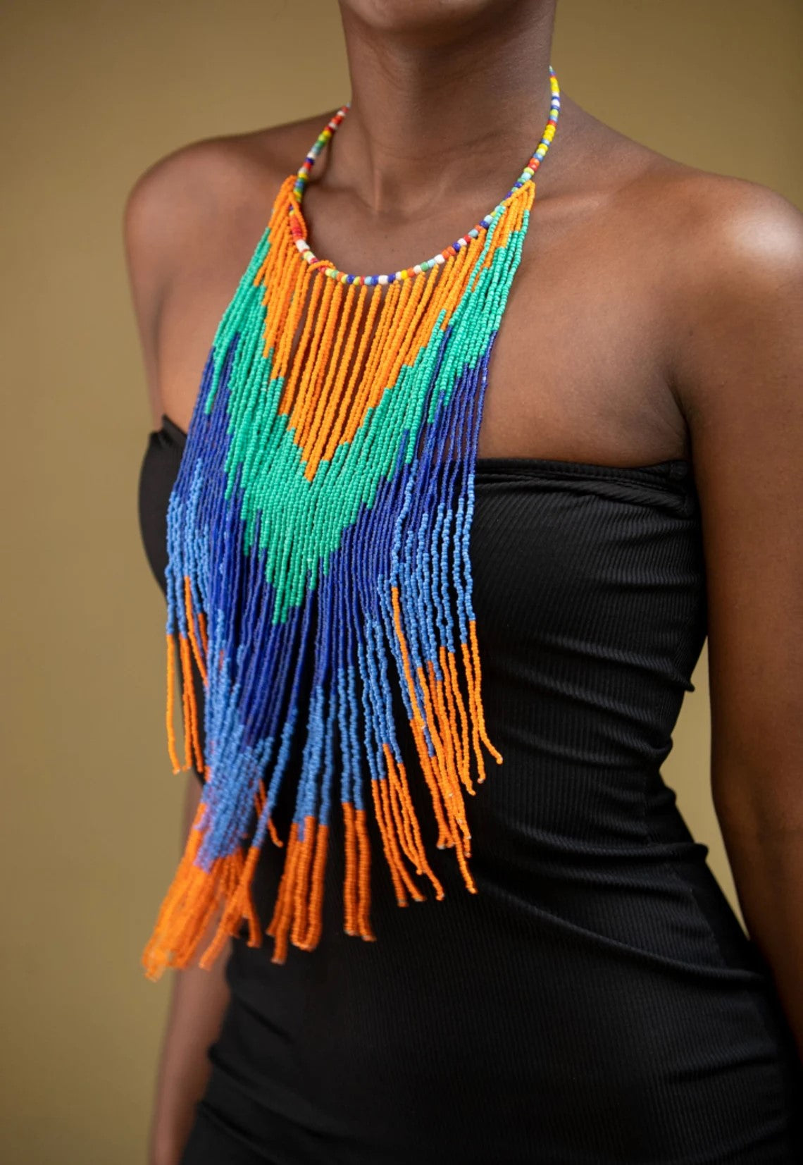 1 Colorful Maasai Beaded Collar Necklace – Handcrafted Jewelry